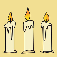 vector illustration of a burning candle