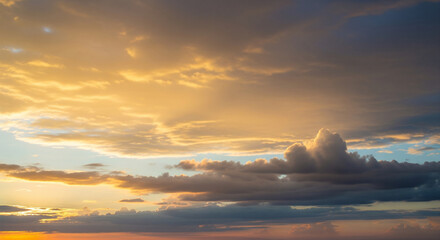 Fototapeta premium Natural blue sky with soft white clouds in daylight, featuring authentic cloud formations and clean atmosphere, ideal for backgrounds, weather visuals, or serene outdoor scenes
