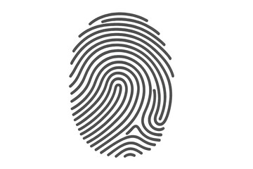 Fingerprint graphic representing security, access, identification, and data protection with transparent background
