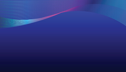 Abstract gradient blue background with colorful waves line vector illustration design.