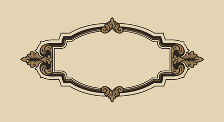 Ornate Decorative Frame with Floral Accents and Beige Background.