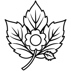 Minimalist Remembrance Leaf Line Art Vector