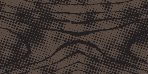 Seamless abstract textured pattern. Simple background with black, chocolate texture. Digital brush strokes. Lines. Design for textile fabrics, wrapping paper, background, wallpaper, cover.