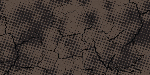 Seamless abstract textured pattern. Simple background with black, chocolate texture. Digital brush strokes. Lines. Design for textile fabrics, wrapping paper, background, wallpaper, cover.