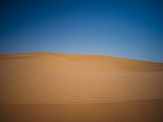 Sand Dunes in the Desert with Blue Sky