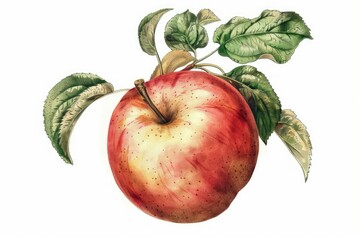 Ultra Hd Image of Vintage Apple Illustration on White Background Png