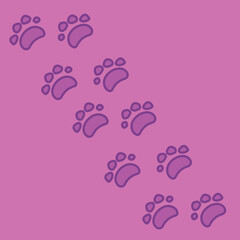 Obraz premium cat paw prints illustration clip art