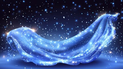 Blurred glowing circles and abstract blue bokeh lights set against a dark indigo background evoke a festive holiday and celebration concept, perfect for designing wallpaper, posters, banners, and