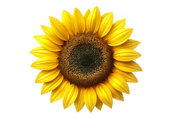 Obraz premium Sunflower head blooming with bright yellow petals, gleaming against transparent background