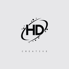 HD Creative Monogram Logo – Minimal Futuristic Letter mark Design with Space Orbit Style and swirl Style  for Modern Branding & Tech Identity