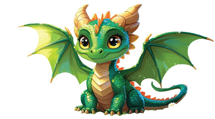Fototapeta premium A little dragon, cute and friendly to all humans.