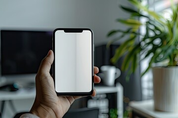 High Resolution of Crop Man Taking Picture of Cup in Office