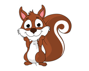 Cute Squirrel Animal Cartoon Illustration
