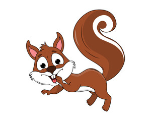 Cute Squirrel Animal Cartoon Illustration