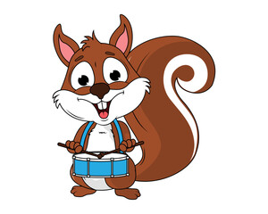 Cute Squirrel Animal Cartoon Illustration