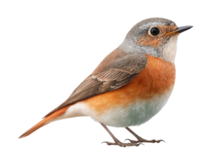 European robin with bright orange chest and grey feathers