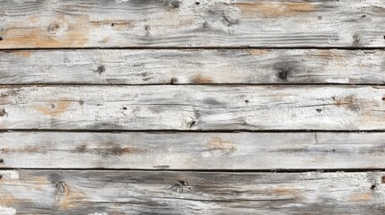 Obraz premium Horizontal wooden planks forming a weathered white wood background