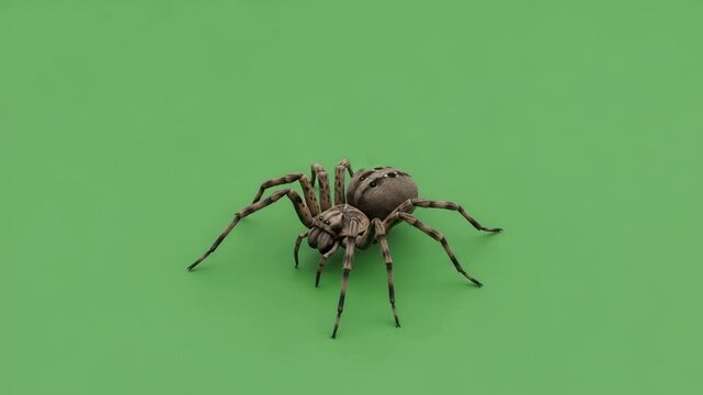 spider insect animal move forward with green screen background