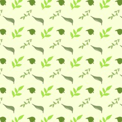 seamless pattern with leaves and flower 
