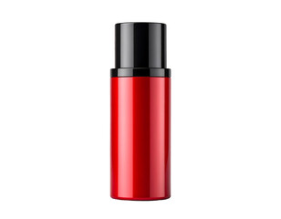 Obraz premium Glossy Red and Black Cylindrical Cosmetic Bottle