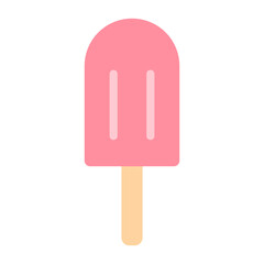 ice cream bar vector illustration. Strawberry ice cream flat icon.
