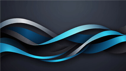 Black Blue and White Abstract Wave Background Design Illustration