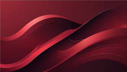 abstract dark red background with large overlapping line shapes and small texture or particles. Smooth gradient lighting from left to right, with subtle grainy details and a curved composition.