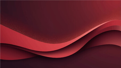 abstract dark red background with large overlapping line shapes and small texture or particles. Smooth gradient lighting from left to right, with subtle grainy details and a curved composition.