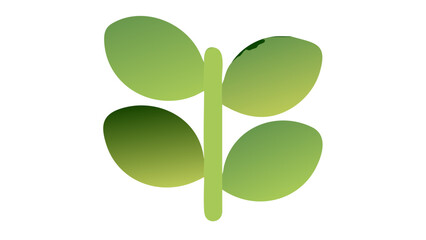 Green leaves vector isolated on white, a natural eco design concept symbol of spring and life