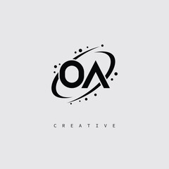 OA Creative Monogram Logo – Minimal Futuristic Letter mark Design with Space Orbit Style and swirl Style  for Modern Branding & Tech Identity
