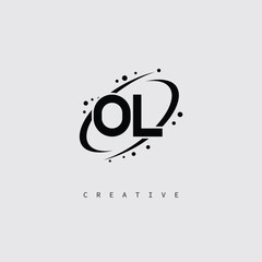 Obraz premium OL Creative Monogram Logo – Minimal Futuristic Letter mark Design with Space Orbit Style and swirl Style for Modern Branding & Tech Identity