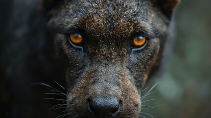 A close-up of a black panther's piercing gaze, embodying the wild spirit of nature