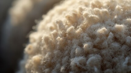 A close-up of a soft, fluffy fabric with intricate patterns, bathed in warm lighting