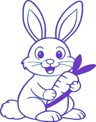 Obraz premium Cute Rabbit Vector Illustration on White Background