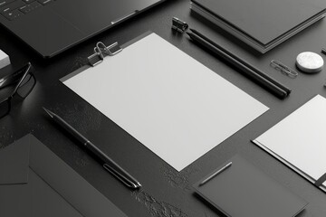 High Definition Image of 3D Render Modern Stationery Mockups