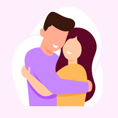 Affectionate Embrace Illustration