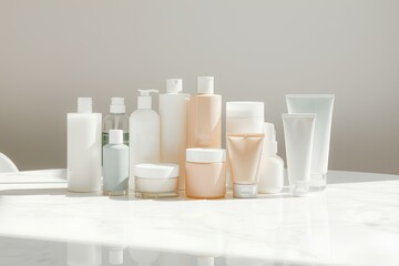 bottles of cosmetic cream