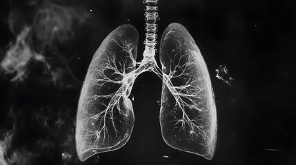 Detailed grayscale image of a human lung.