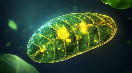 Detailed illustration of a glowing leaf-like structure.