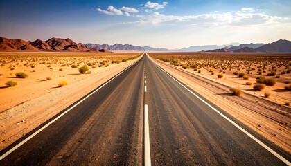 Fototapeta premium Straight road through desert