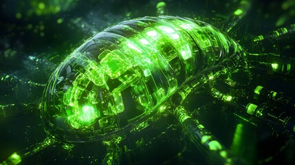 A glowing, intricate, technological structure.