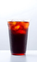 Iced Cola Beverage in a Plastic Cup
