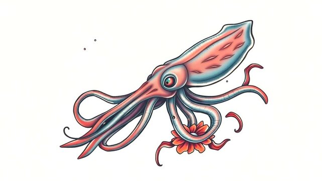 vector illustration of a octopus
