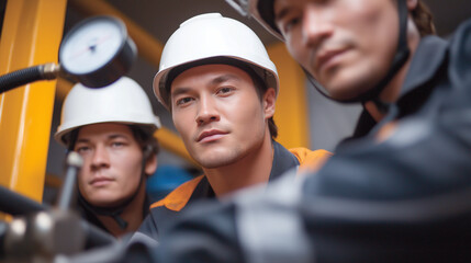 Hydraulic System Testing Team in Safety Gear Monitoring Pump