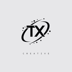 TX Creative Monogram Logo – Minimal Futuristic Letter mark Design with Space Orbit Style and swirl Style  for Modern Branding & Tech Identity