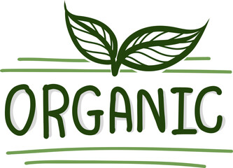 Organic food products logo. Ecology farm bio food vector premium badges stock illustration