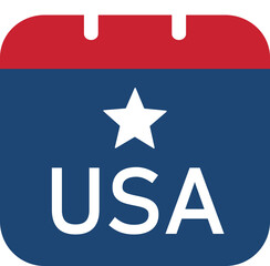 July 4 Calendar Icon Isolated.
4th of july calendar flat vector illustration.
Independence day element.
Transparent background.