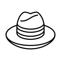 Classic Panama hat outline vector icon