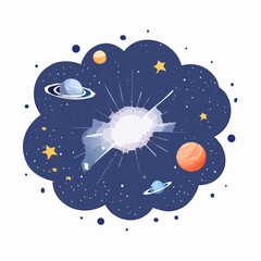 Fototapeta premium Vector Nebula and galaxies in space. Abstract cosmos background