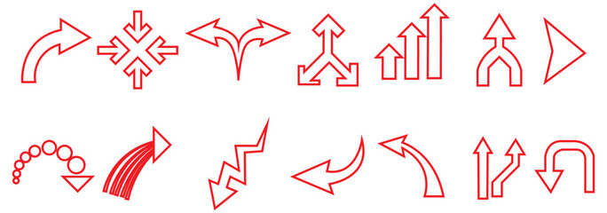 Arrow icons set. Arrow collection. Simple arrow big set. Collection different Arrows on flat style for web design or interface Vector illustration.